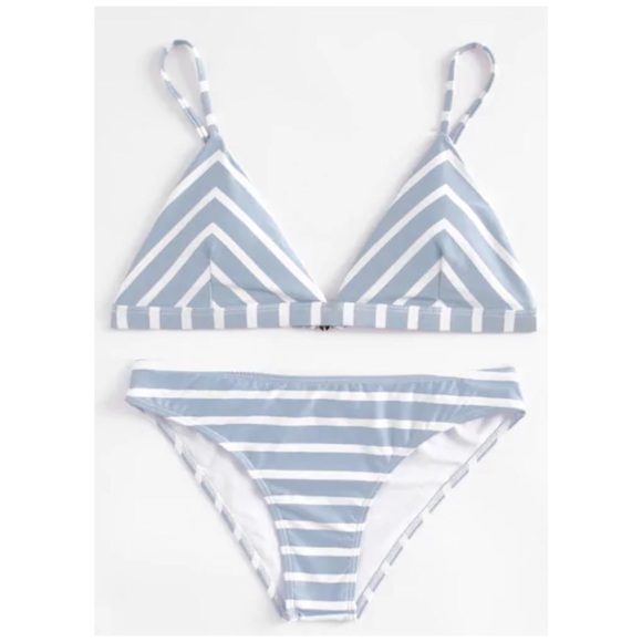 ✿ Blue Striped Bikini Set ✿ - Picture 3 of 6